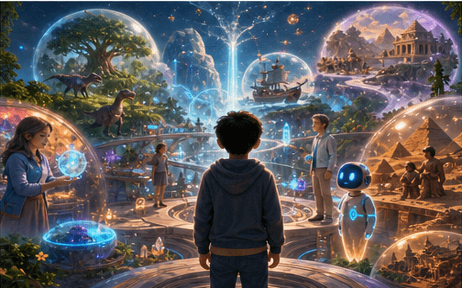 Koydo Worlds target concept with immersive learning environments and guided subject exploration.